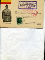 POSTAL COMERCIAL, cuño DAVID TORRECILLAS, HARO, edición imp Viela,Haro escrita y circulada en 1938, guerra civil cuño CENSURA MILITAR HARO