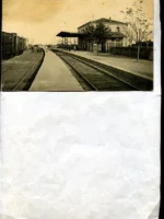 POSTAL BURRIANA-(Castellón) estacion del Norte, L.Roisin, mancha margen superior, escrita 1932, sin circular