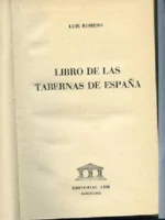 LIBRO DE LAS TABERNAS DE ESPAÑA