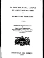 LA PROCESIÓN DEL CORPUS EN ANTIGUOS DIETARIS Y LLIBRES DE MEMORIES