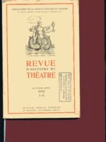 REVUE HISTOIRE DU THEATRE 1952 I- II