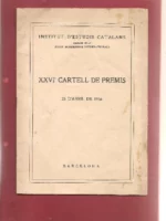 INSTITUT D`ESTUDIS CATALANS XXVI CARTELL DE PREMIS 26 abril 1956
