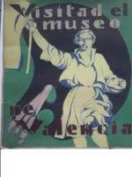 cartel original VISITAD EL MUSEO DE VALENCIA 65x 50 cm. Entelado, ejemplar único