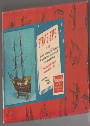 PIRATE BRIG R - 409,maqueta para montar barco pirata,caja cartón 5x11x 26 cm, con instrucciones ni escala, Menorca, pequeños roces en la caja