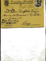 ENTERO POSTAL CIRCULADO DE ALBAIDA A ALCOY, agosto 1943 con sello y cuño postal , 14x 9 cm.