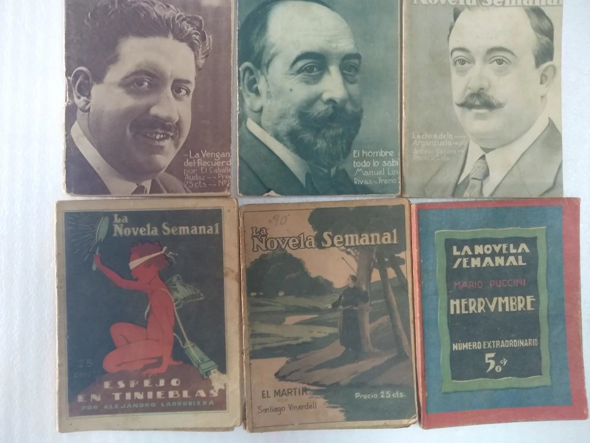 LA NOVELA SEMANAL, nº 2 LA VENGANZA DEL RECUERDO, nº 19 EL HOMBRE QUE LO SABIA TODO, nº 121 ESPEJO EN TINIEBLAS, Nº 90 EL MARTIR, nº 140 HERRUMBRE, nº 23 LA CHICA DE LA ARGANZUELA