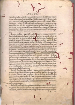 REAL CRIDA Y EDICTE sobre la delacio de les armes e altres coses fet per lo excellentissim. Señor don Yñigo Lopez de Mendoza marques de Mondejar