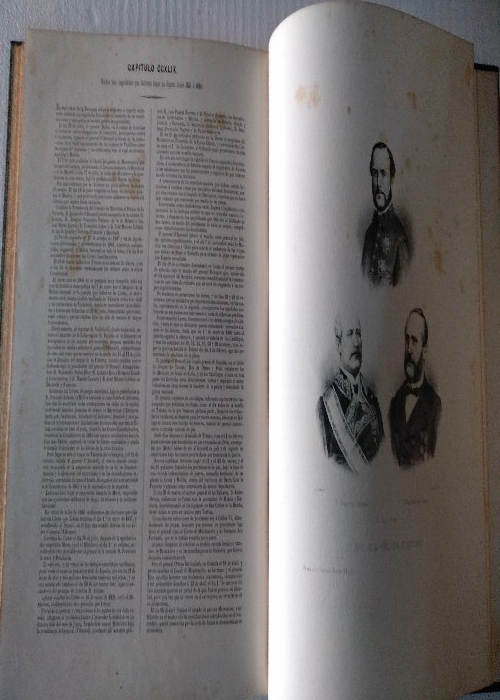 HISTORIA DE ESPAÑA ILUSTRADA desde su fundación hasta nuestros días, colección de litografías representando los principales hechos historicos de cada época