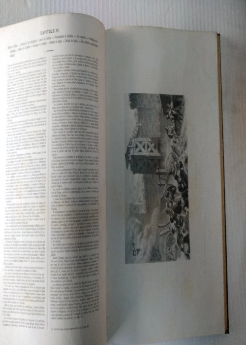 HISTORIA DE ESPAÑA ILUSTRADA desde su fundación hasta nuestros días, colección de litografías representando los principales hechos historicos de cada época