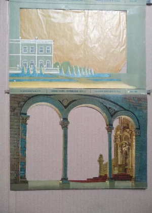 EL TEATRO DE LOS NIÑOS 6 telones y libreto de la obra SANCHO PANZA GOBERNADOR, NUALART, Seix Barral