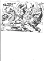 dibujo plumilla GAGO portada original y 10 paginas de EL CRUZADO NEGRO episodio 32 en poder de Saladino , MAGA , 23,5x 34 cm buen estado con cuño ministerio 1961 portada y primer episodio