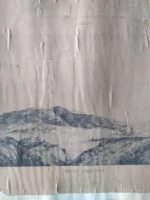 LÁMINA narración militar de la guerra carlista 1869 a 1876, MONTE ESQUINZA 39x 52 cm, PEGADA EN PAPEL, FALTAN TROZOS, se envia enrrollado