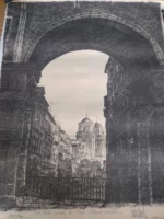 lamina MADRID SAN ISIDRO DESDE LA PLAZA MAYOR ,1981, nº 215 de tirada de 300, 70x52 cm, se envia enrrollado