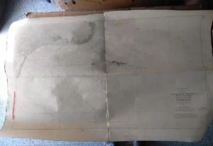 PLANO DE LA BAHÍA DE SANTA POLA Y DE LA ISLA DE TABARCA, 73 x 106 cm, plegado en 4 partes