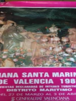 cartel SEMANA SANTA MARINERA DE VALENCIA 1988 62x 41 cm enrollado