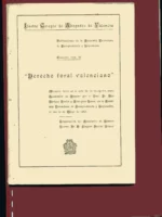 DERECHO FORAL VALENCIANO...DISCURSO ...CONTESTACION JOAQUIN DUALDE GOMEZ