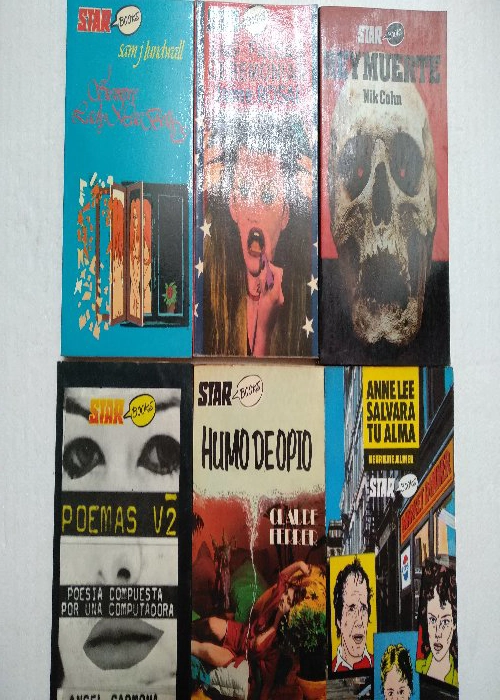 6 libros STAR BOOKS, 13. LUNDWALL-siempre lady MacBeth,,14.ROSAL-las falsas ceremonias ,, 35.COHN rey muerte,,10,CARMONA-poemas V2,,, 29. FERRER- humo de opio,, ,33. JELINEK-Anne Lee salvara tu alma