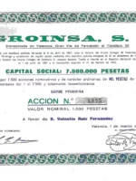 accion AGROINSA S.A.,1972 Valencia,sociedad AGRO-INDUSTRIAL actividad en Guinea Ecuatorial mancha humedad seca