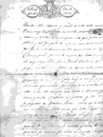 documento manuscrito 1826, Fernando VII rey 4 hojas, doblada por la mitad , tiene pequeñas perdidas de papel