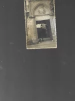 fotografía original portico palacio con escudo heraldico, Valencia? 13x 8 cm ,
