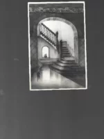 fotografía original patio y aceso escalera palacio , Valencia? fotografo Cabrelles Siguenza,18x 11 cm