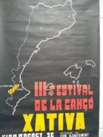 CARTEL original III FESTIVAL CANÇO XATIVA 1976 63x 44 cm , BUEN ESTADO imp Castor