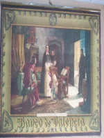 LAMINA CALENDARIO en papel PROFECIA DE DE SAN VICENTE FERRER A CALIXTO III de ISIDORO GARNELO ,copia de M.DIAGO, BANCO DE VALENCIA, 32x 47 CM
