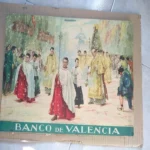 LAMINA CALENDARIO en papel LA PATRONA DE VALENCIA de A.FILLOL,copia de M.DIAGO, BANCO DE VALENCIA, 32x 47 CM