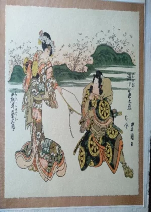 XILOGRAFÍAS DEL PINTOR JAPONES TOYOKUNI, retratos y escenas del teatro clasico japones,12 estampas xilografiadas