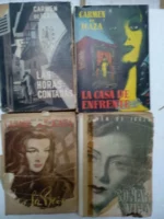4 novelas CARMEN DE ICAZA, LAS HORAS CONTADAS, LA CASA DE ENFRENTE, YO LA REINA, SOÑAR LA VIDA