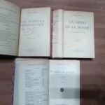 3 libros PEDRO MATA,, una aventura demasiado facil,un grito en la noche, el pajaro en la jaula, LOMO PIEL sin cubiertas originales