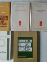 5 libros derecho religioso. DERECHO PATRIMONIAL DE LOS RELIGIOSOS, EL BENEFICIO DE SEPARACION, ESTUDIOS DE DERECHO MATRIMONIAL, LA NOCION CANONICA DE PRAELATUS, ELEMENTOS DE DERECHO CANONICO