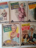lote 5 novelas de M.FERNANDEZ GONZALEZ, el derecho de la sangre, el pastelero de Madrigal, el motin de esquilache, Isabel de Farnesio, la princesa de los Ursinos, años 50,