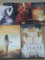 lote 5 novela romantica ,LERGA cuando el corazon perdona, SAXON la asesina, LINDSEY enemigos perfectos, KLEYPAS el camino del sol , CHASE imposible ,buen estado
