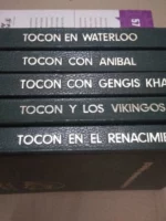 lote 5 libros TOCON, en Waterloo, con Anibal, con Gengis Khan, y los vikingos, en el Renacimiento, buen estado