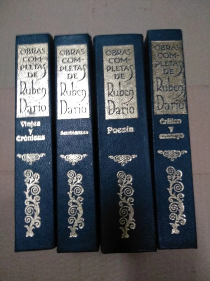 OBRAS COMPLETAS DE RUBEN DARIO, 4 tomos, viajes y cronicas I, semblanzas II, poesia III, critica y ensayo V,