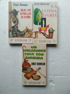 lote 3 libros KNUT HAMSUN, un vagabundo toca con sordina, bajo las estrellas de otoño , la última alegria REGULAR estado,