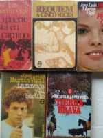 lote 5 libros MARTIN VIGIL, requiem a 5 voces, primer amor primer dolor, la muerte está en el camino, tierra brava, la navaja y el baculo, ,