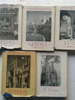 lote 5 guias ARTISTICAS DE ESPAÑA, GUDIOL Barcelona, PALOL Gerona, BERRUETA Leon, GAYA NUÑO, Burgos, AYALA la catedral de Burgos