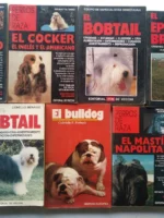 lote 7 libros razas de perros: EL HUSKY SIBERIANO, EL COOKER, EL BOBTAIL, EL EPAGNEUL BRETON, EL BOBTAIL, EL BULLDOG, EL MASTIN NAPOLITANO , buen estado