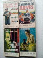 lote 4 libros CHERTESTON, el candor del padre Brown , el hombre que fue jueves, el poeta y los lunaticos, la incredulidad del padre Brown , buen estado,