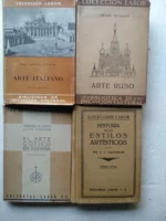 lote 4 libros LABOR arte , VENTURI arte italiano, NICOLSKY arte ruso, LOZOYA arte gotico en España, HARTMANN historia de los estilos artisticoa , buen estado