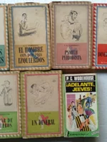 lote 7 libros WODEHOUSE, jovencitos con botines, el hombre con dos pies izquierdos, Psmith periodista, dinero molesto, un par de solteros, un dineral, adelante Jeeves