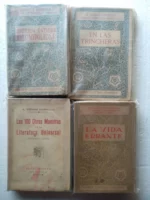 lote 4 libros E. GOMEZ CARRILLO, primeros estudios cosmopolitas, en las trincheras, las 100 obras maestras de la literatura universal, la vida errante