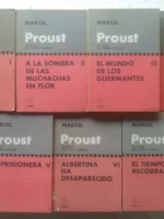en busca del tiempo perdido I por el camino de Swan, 2 a la sombra de las muchachas en flor, 3 el mundo de los Guermantes, 4 Sodoma y Gomorra, 5 la prisionera, 6 Albertina ha desaparecido, 7 el tiempo recobrado , buen estado,