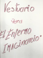 4 laminas dibujos acuarela VESTUARIO PARA EL ENFERMO IMAGINARIO 35x 25 cm