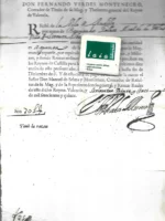 documento manuscrito , DON FERNANDO VERDES MONTENEGRO, RECIBI DE LA CIUDAD DE ANDILLA,AÑO 1715