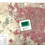 plano BUCAREST 23x32 cm prox 1910 y al dorso fotos de la ciudad de la epoca