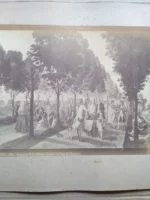 FOTO J.LAURENT MADRID, 33x 46 cm,, Fr BAYEU 584 , PROMENADE DE LAS dELICIAS tapisserie du Palais de l`Escorial pegada en carton
