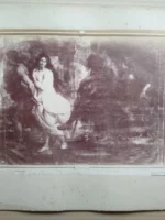 FOTO J.LAURENT MADRID, 33x 46 cm,, P P RUBENS 1686 Orphee et Eurydice (au Musee del Prado) pegada en carton
